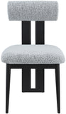 Dario Grey Boucle Fabric Dining Chair 921Grey-C Meridian Furniture