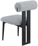 Dario Grey Boucle Fabric Dining Chair 921Grey-C Meridian Furniture