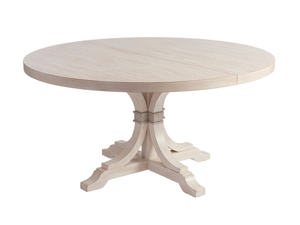 Lexington Barclay Butera Magnolia Coastal-inspired Round Dining Table With Leaf, Elegant Design For Stylish Gatherings Sailcloth  921-875c