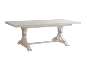 Lexington Barclay Butera Oceanfront Rectangular Dining Table - Coastal Elegance With Extending Leaves For 12 Guests, Sandstone Finish Sailcloth  921-877