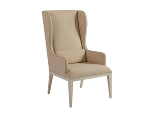 Lexington Barclay Butera Seacliff Upholstered Host Wing Chair - Coastal-inspired Elegance With Kidney Pillow For Dining Rooms Sailcloth  921-883-01