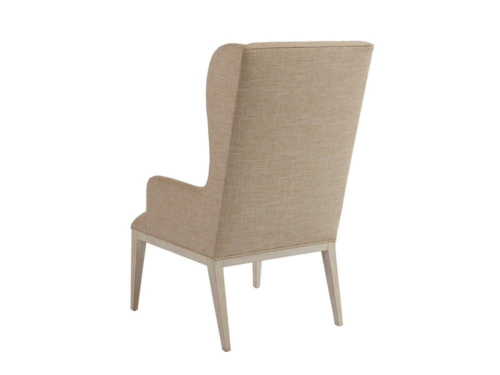 Lexington Barclay Butera Seacliff Upholstered Host Wing Chair - Coastal-inspired Elegance With Kidney Pillow For Dining Rooms Sailcloth  921-883-01