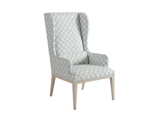 Lexington Barclay Butera Seacliff Upholstered Host Wing Chair - Coastal-inspired Elegance With Kidney Pillow For Dining Rooms Sailcloth  921-883-40