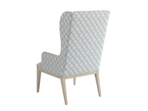 Lexington Barclay Butera Seacliff Upholstered Host Wing Chair - Coastal-inspired Elegance With Kidney Pillow For Dining Rooms Sailcloth  921-883-40
