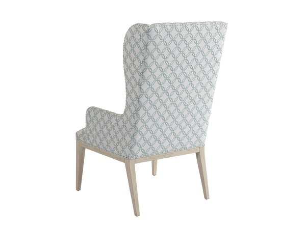 Lexington Barclay Butera Seacliff Upholstered Host Wing Chair - Coastal-inspired Elegance With Kidney Pillow For Dining Rooms Sailcloth  921-883-40