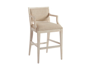 Lexington Barclay Butera Eastbluff Upholstered Bar Stool - Coastal-inspired Comfort With Sophisticated Design And Aged Bronze Accents Sailcloth  921-896-01