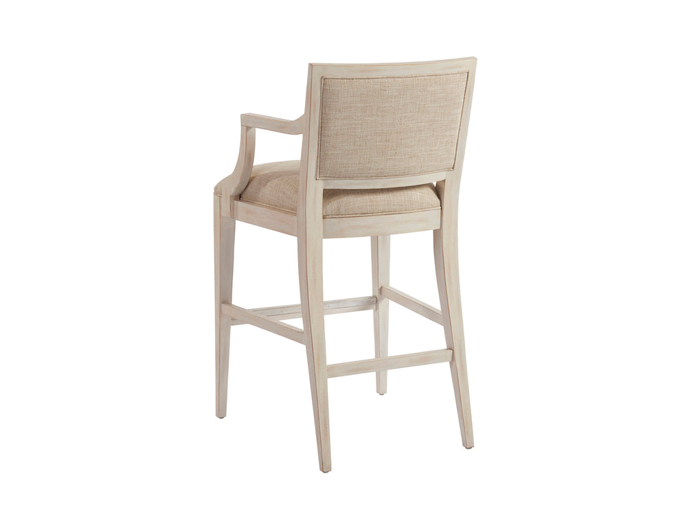 Lexington Barclay Butera Eastbluff Upholstered Bar Stool - Coastal-inspired Comfort With Sophisticated Design And Aged Bronze Accents Sailcloth  921-896-01