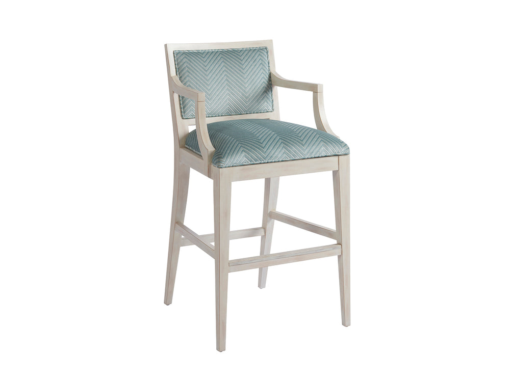 Lexington Barclay Butera Eastbluff Upholstered Bar Stool - Coastal-inspired Comfort With Sophisticated Design And Aged Bronze Accents Sailcloth  921-896-41