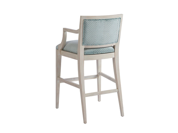 Lexington Barclay Butera Eastbluff Upholstered Bar Stool - Coastal-inspired Comfort With Sophisticated Design And Aged Bronze Accents Sailcloth  921-896-41