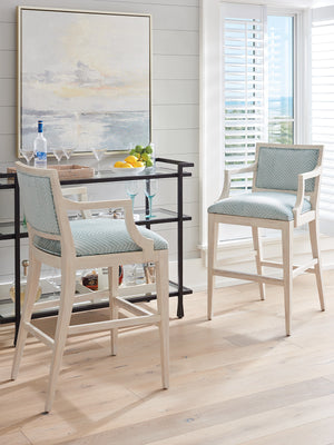 Lexington Barclay Butera Eastbluff Upholstered Bar Stool - Coastal-inspired Comfort With Sophisticated Design And Aged Bronze Accents Sailcloth  921-896-41