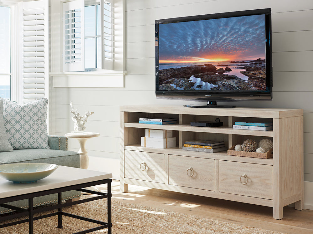 Lexington Barclay Butera Promontory Media Console - Coastal-inspired Elegance With Ample Storage And Stylish Design Features Sailcloth  921-907