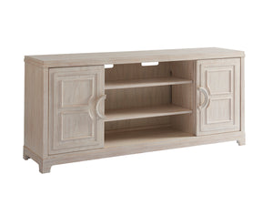 Lexington Barclay Butera Leeward Media Console: Coastal-inspired Design With 4 Sliding Doors & 6 Adjustable Shelves For Elegance Sailcloth  921-908