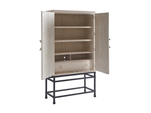 Lexington Barclay Butera Jade Bar Chest With Aged Bronze Base – Elegant Coastal Design For Stylish Home Entertainment Spaces Sailcloth  921-976c