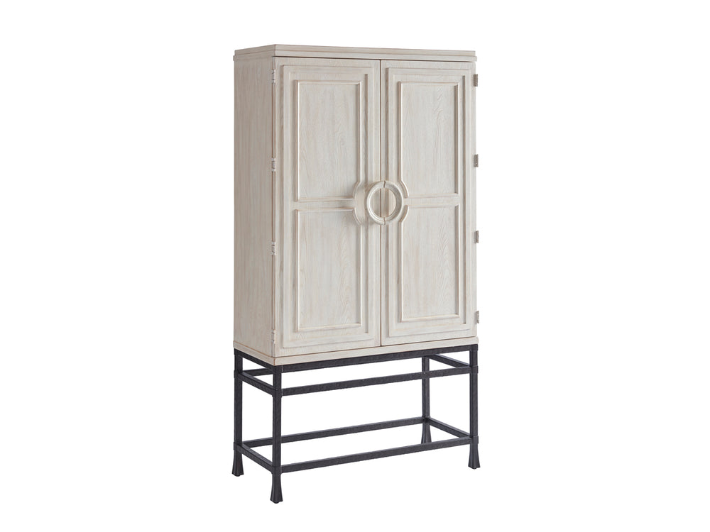 Lexington Barclay Butera Jade Bar Chest With Aged Bronze Base – Elegant Coastal Design For Stylish Home Entertainment Spaces Sailcloth  921-976c