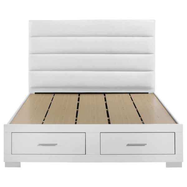 English Elm Hemlock Architectural Platform Bed Warm Wood Grain Headboard for Master Suite B062S01502