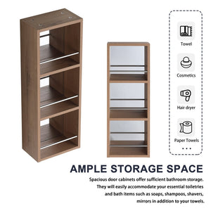 English Elm 10'' Wall Mount Bathroom Mirror Cabinet Open Shelf Plywood Melamine Storage Organizer W999P470292