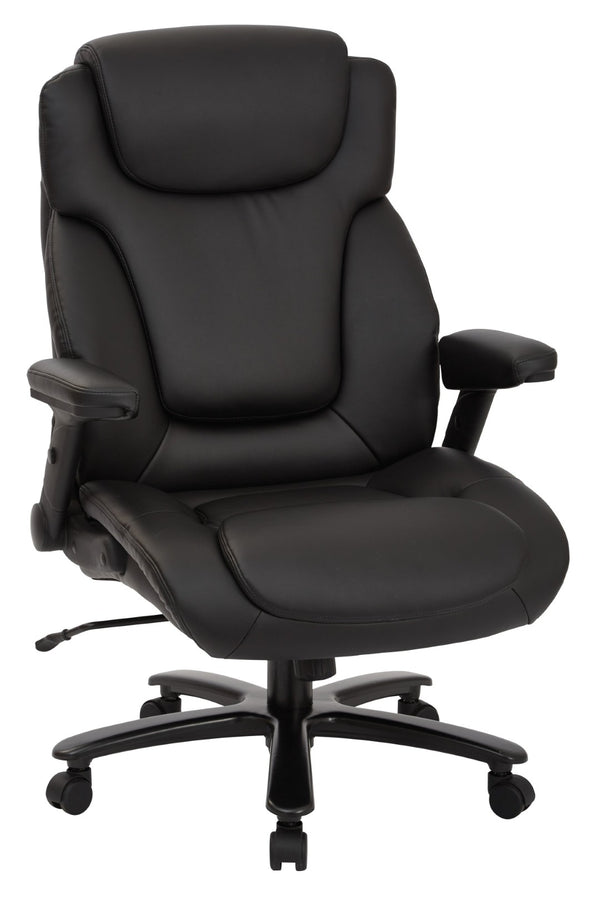 OSP Home Furnishings Big and Tall Executive Chair with Lumbar Support Bonded Leather High Back Office Seating 39200