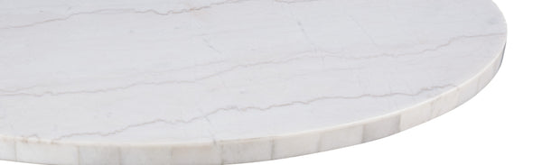 Basset Mirror Dunham Dining Table - Modern White Marble Top With Black Metal Base, Perfect For Stylish Spaces White Metal,Marble 9221-700-983