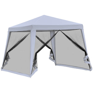 English Elm Outsunny 10x10 Outdoor Party Canopy with Mesh Walls and Uv Blocking Steel Frame W2225P200894