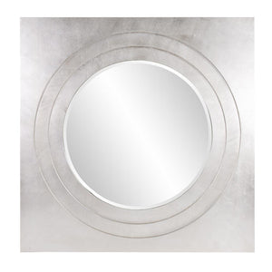 Howard Elliott Antor Oversized Square Mirror With Brushed Silver Leaf Finish – Ready To Hang Contemporary Style Silver Wood 92214-howard-elliott