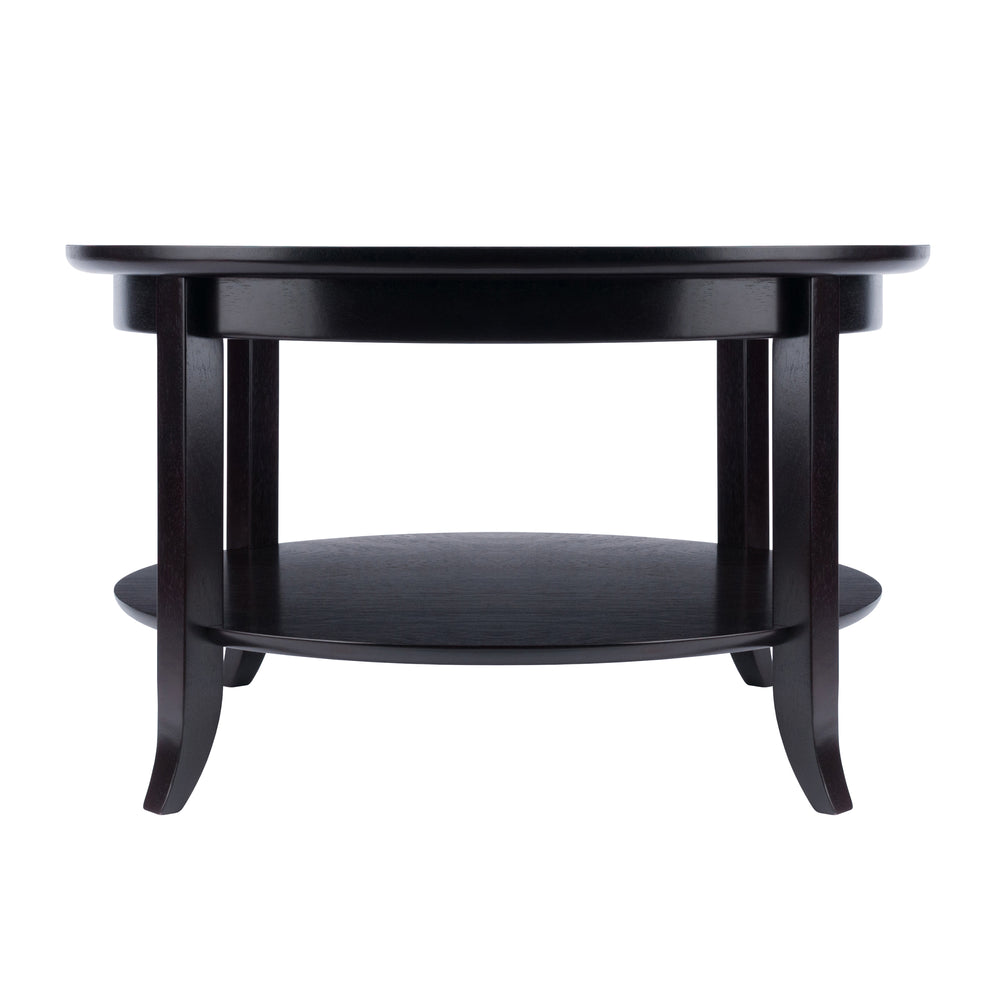 Winsome Wood Genoa Round Coffee Table In Espresso - Modern Glass Top, Stylish Design, Perfect For Living Spaces! Espresso Solid ,Composite Wood ,Glass 92219-winsome-wood