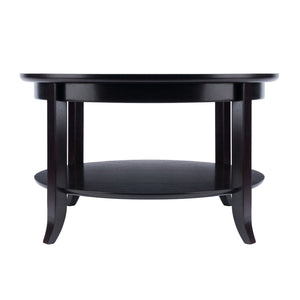 Winsome Wood Genoa Round Coffee Table In Espresso - Modern Glass Top, Stylish Design, Perfect For Living Spaces! Espresso Solid ,Composite Wood ,Glass 92219-winsome-wood