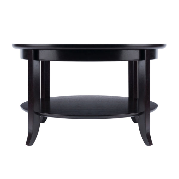 Winsome Wood Genoa Round Coffee Table In Espresso - Modern Glass Top, Stylish Design, Perfect For Living Spaces! Espresso Solid ,Composite Wood ,Glass 92219-winsome-wood