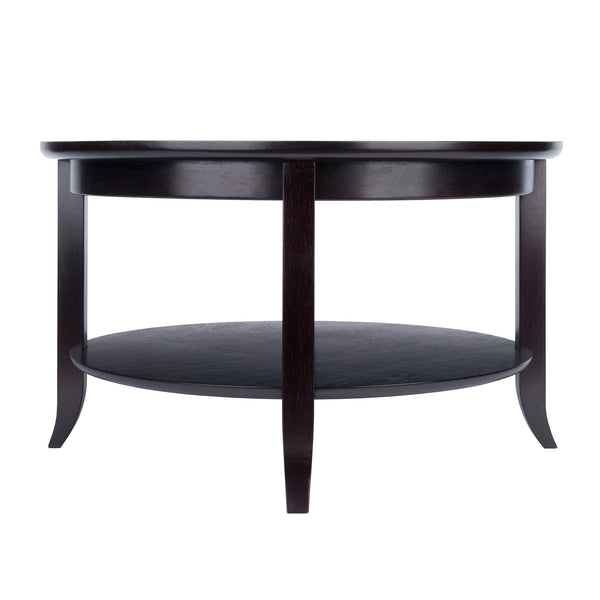 Winsome Wood Genoa Round Coffee Table In Espresso - Modern Glass Top, Stylish Design, Perfect For Living Spaces! Espresso Solid ,Composite Wood ,Glass 92219-winsome-wood