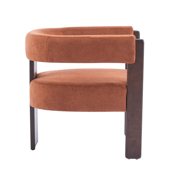 English Elm Christopher Knight Home® - Modern Velvet Upholstered Accent Arm chair with Barrel Back Design, Luxurious Velvet Comfort & Curved Legs Burnt Orange 29.5 L x 25.5 W x 14.5 H N776P205886R