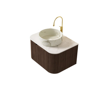 English Elm Dina Floating Bathroom Vanity with Sintered Stone Top and Crystal Glass Basin Walnut,White W2615S00414