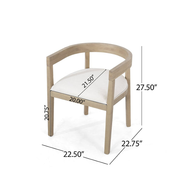 English Elm Dining Arm Chairs Set of 2 Upholstered Tub Style Rubberwood Mid-century Modern Seating N771P388967M
