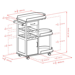 Winsome Wood Jimmy Entertainment Cart - Stylish Espresso Bar Cart With Wine Storage, Glass Holder & Wheels Espresso Solid ,Composite Wood 92235-winsome-wood