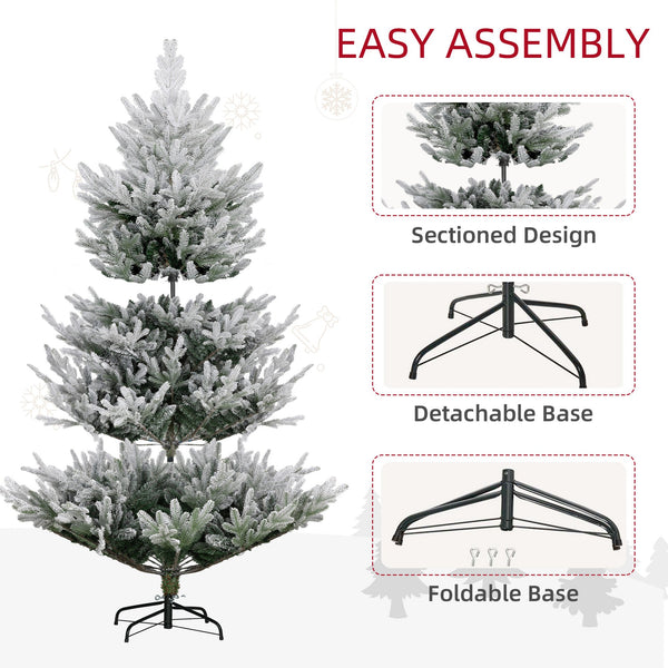 English Elm Homcom 7.5 Foot Artificial Christmas Tree - Lifelike, Easy Setup, Durable Steel Base, Low Maintenance W2225P249668