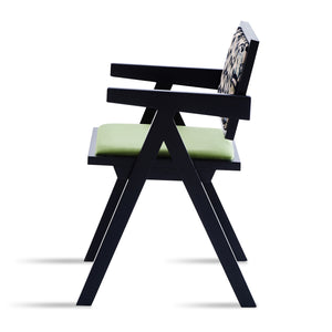 English Elm 2 Black Rubberwood Dining Chairs With Rattan-Style Seats – Medieval Elegance For Modern Spaces W2720P237609