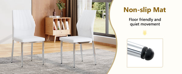 English Elm Table and Chair Set Marble Glass Top Silver Legs Four Seat Modern Dining W1151S04641