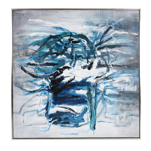Howard Elliott Anger Management Hand Painted Canvas Art - Unique Emotion-infused Wall Decor In Silver Frame Blue Canvas ,Wood 92252-howard-elliott
