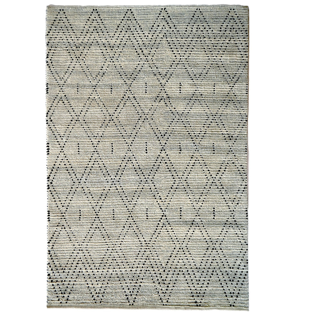 Capel Rugs Geometrics Hand-woven 100% Wool Rug From India – Luxurious Comfort With Stunning Geometric Designs Gray, Black 100% Wool 9226rs09001200330