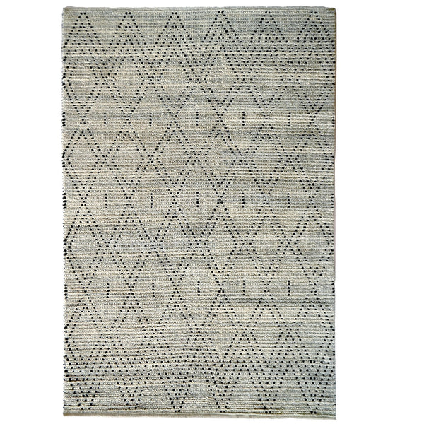 Capel Rugs Geometrics Hand-woven 100% Wool Rug From India – Luxurious Comfort With Stunning Geometric Designs Gray, Black 100% Wool 9226rs09001200330