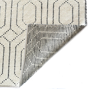 Capel Rugs Geometrics Hand-woven 100% Wool Rug From India – Luxurious Comfort With Stunning Geometric Designs Ivory Black, Black 100% Wool 9226rs07090909630