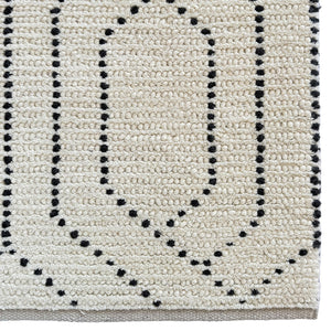 Capel Rugs Geometrics Hand-woven 100% Wool Rug From India – Luxurious Comfort With Stunning Geometric Designs Ivory Black, Black 100% Wool 9226rs07090909630