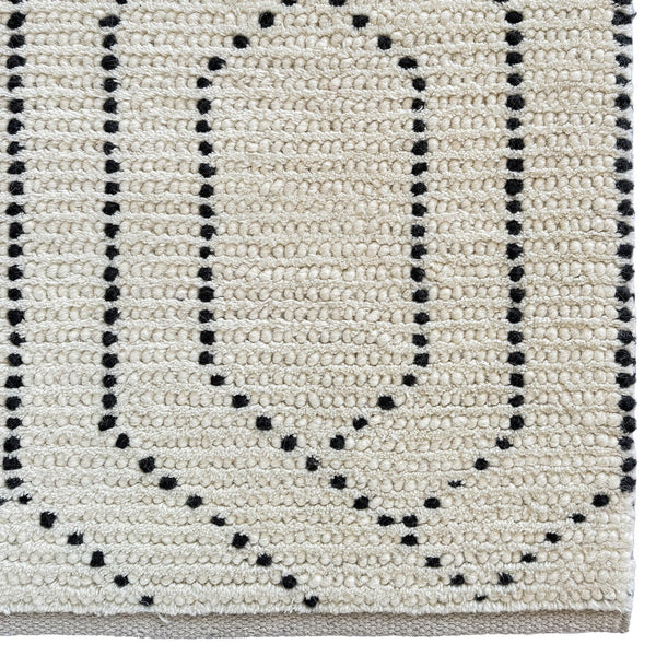 Capel Rugs Geometrics Hand-woven 100% Wool Rug From India – Luxurious Comfort With Stunning Geometric Designs Ivory Black, Black 100% Wool 9226rs07090909630