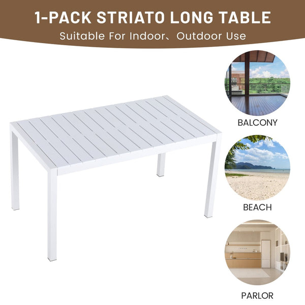 English Elm Summer 5 Piece Outdoor Dining Set Waterproof Pp Stackable Chairs Rust Proof Metal Legs W3450S00114