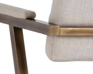 Sunpan VENTOUZ Dining Armchair – Beige Linen, Industrial Strength with Mid-Century Style for Versatile Spaces 102778