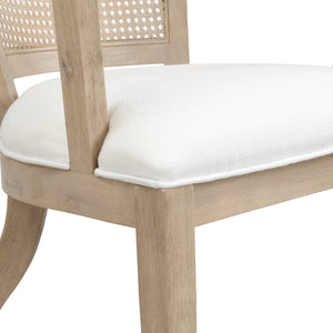 English Elm Christopher Knight Home® - Dining Armchairs Set Of 2 - Elegant Cream Upholstered Chairs With Cane Back For Stylish Comfort N771P290371A