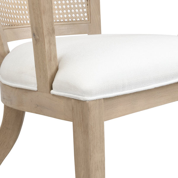 English Elm Christopher Knight Home® - Dining Armchairs Set Of 2 - Elegant Cream Upholstered Chairs With Cane Back For Stylish Comfort N771P290371A