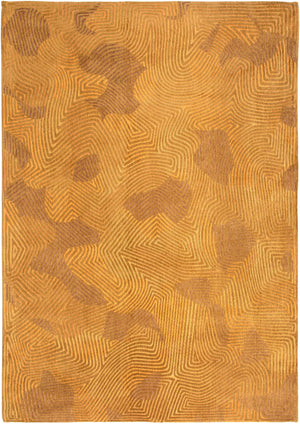 Louis de Pootere Meditation Coral 100% PET Poly Mechanically Woven Jacquard Flatweave Contemporary / Modern Rug Jelly Gold 4'7"