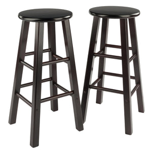 Winsome Wood Element 2-piece Espresso Bar Stool Set - Stylish, Space-saving Design For Modern Or Traditional Decor Espresso Solid Wood 92270-winsome-wood