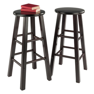 Winsome Wood Element 2-piece Espresso Bar Stool Set - Stylish, Space-saving Design For Modern Or Traditional Decor Espresso Solid Wood 92270-winsome-wood