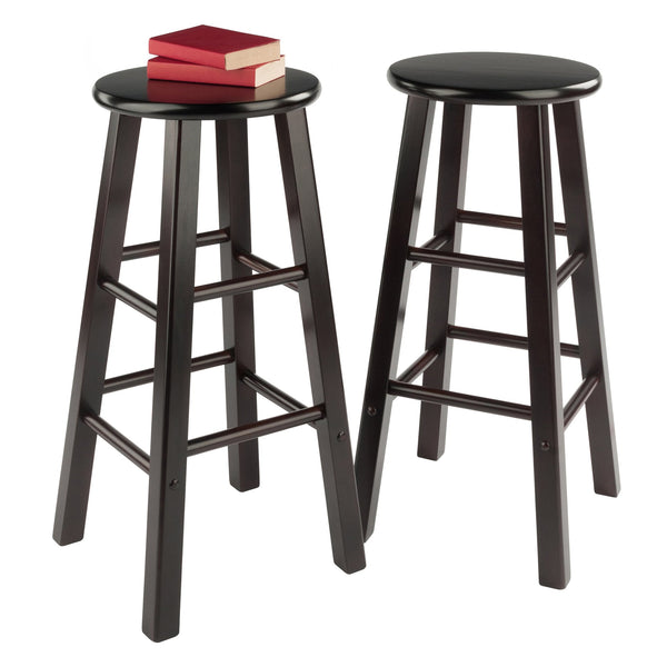 Winsome Wood Element 2-piece Espresso Bar Stool Set - Stylish, Space-saving Design For Modern Or Traditional Decor Espresso Solid Wood 92270-winsome-wood