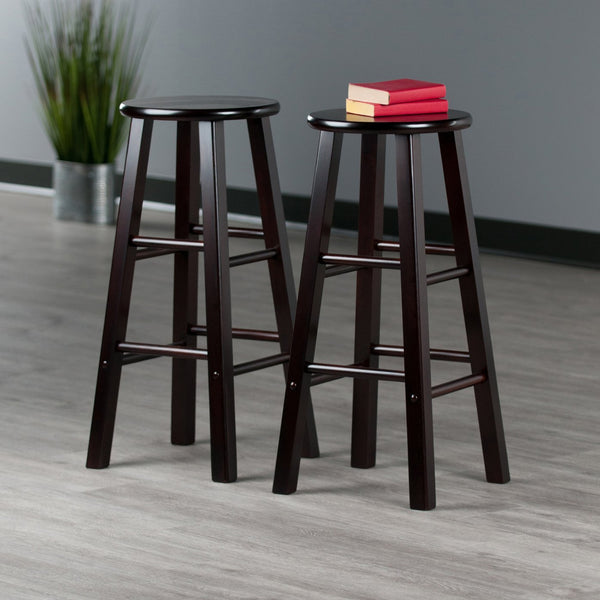 Winsome Wood Element 2-piece Espresso Bar Stool Set - Stylish, Space-saving Design For Modern Or Traditional Decor Espresso Solid Wood 92270-winsome-wood